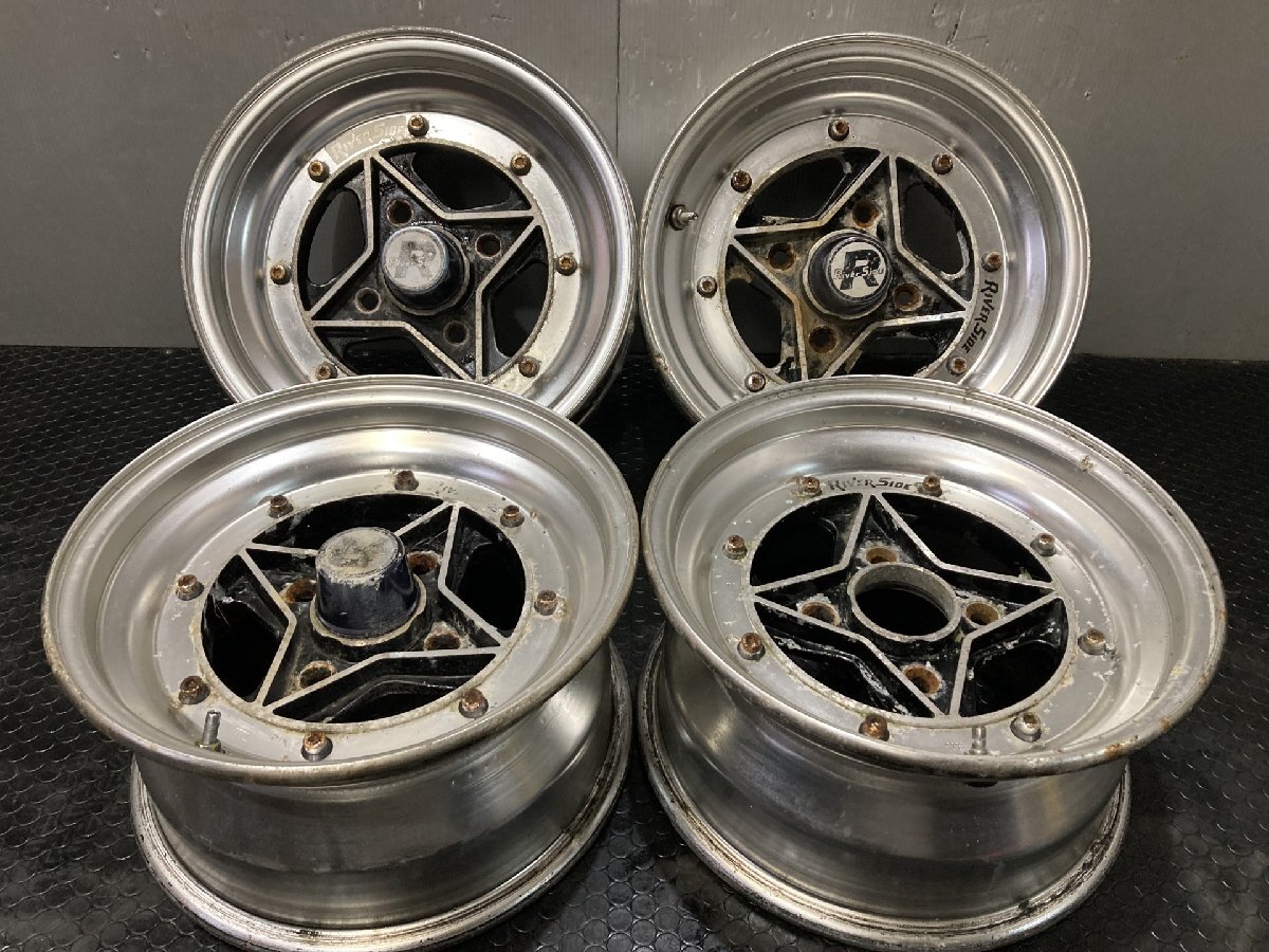 超 RIVERSIDE R101 リバーサイド 社外ホイール 13インチ 4本 6.5J4HPCD114.3約+4 当時物 旧車ホイール ...