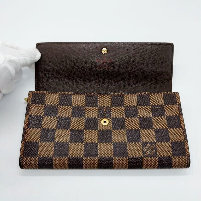 極美品】ルイヴィトン N61734 ポルトフォイユサラ ダミエ エベヌ 極美品】ルイヴィトン N61734 ポルトフォイユサラ ダミエ エベヌ