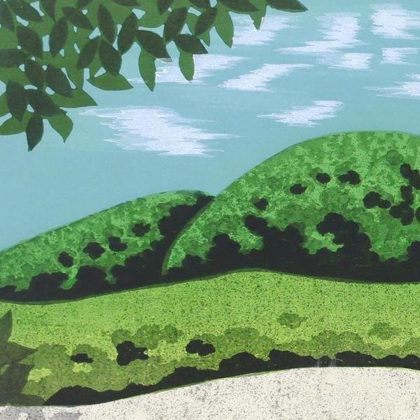 真作】【WISH】井堂雅夫「蓮華寺」木版画 1992年作 直筆サイン 〇人気
