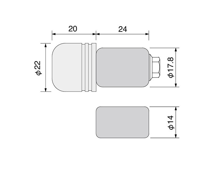 汎用 φ22アルミサイドキャップ/バーエンドキャップ(スリット/シルバー)｜ハリケーン_2