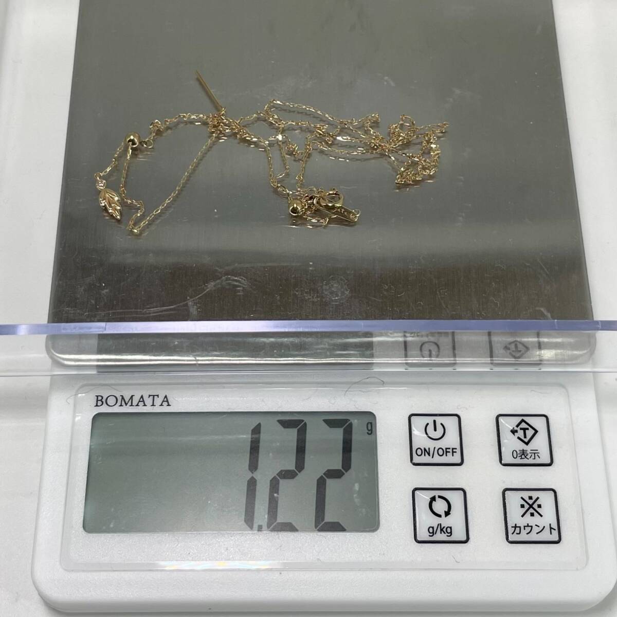 アガット ネックレス ダイヤモンド リーフ Y字 K10 agete /24-1045