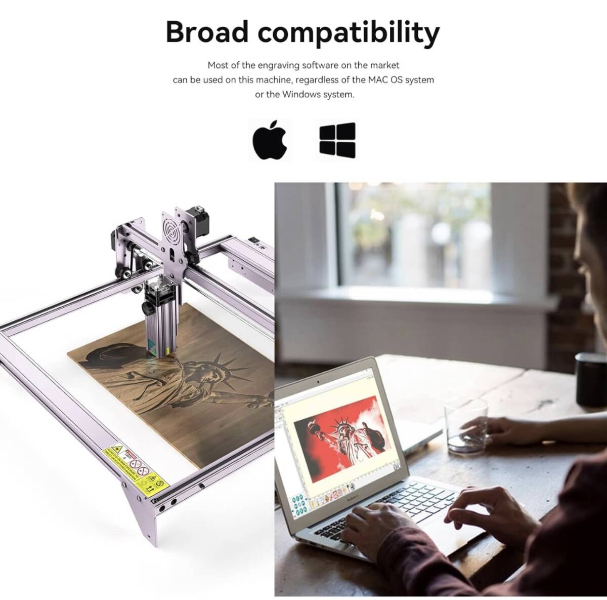 レーザー彫刻機 A5 PRO固定焦点レーザー彫刻切断 (A5 彫刻機+日本語説明書pdf)_4
