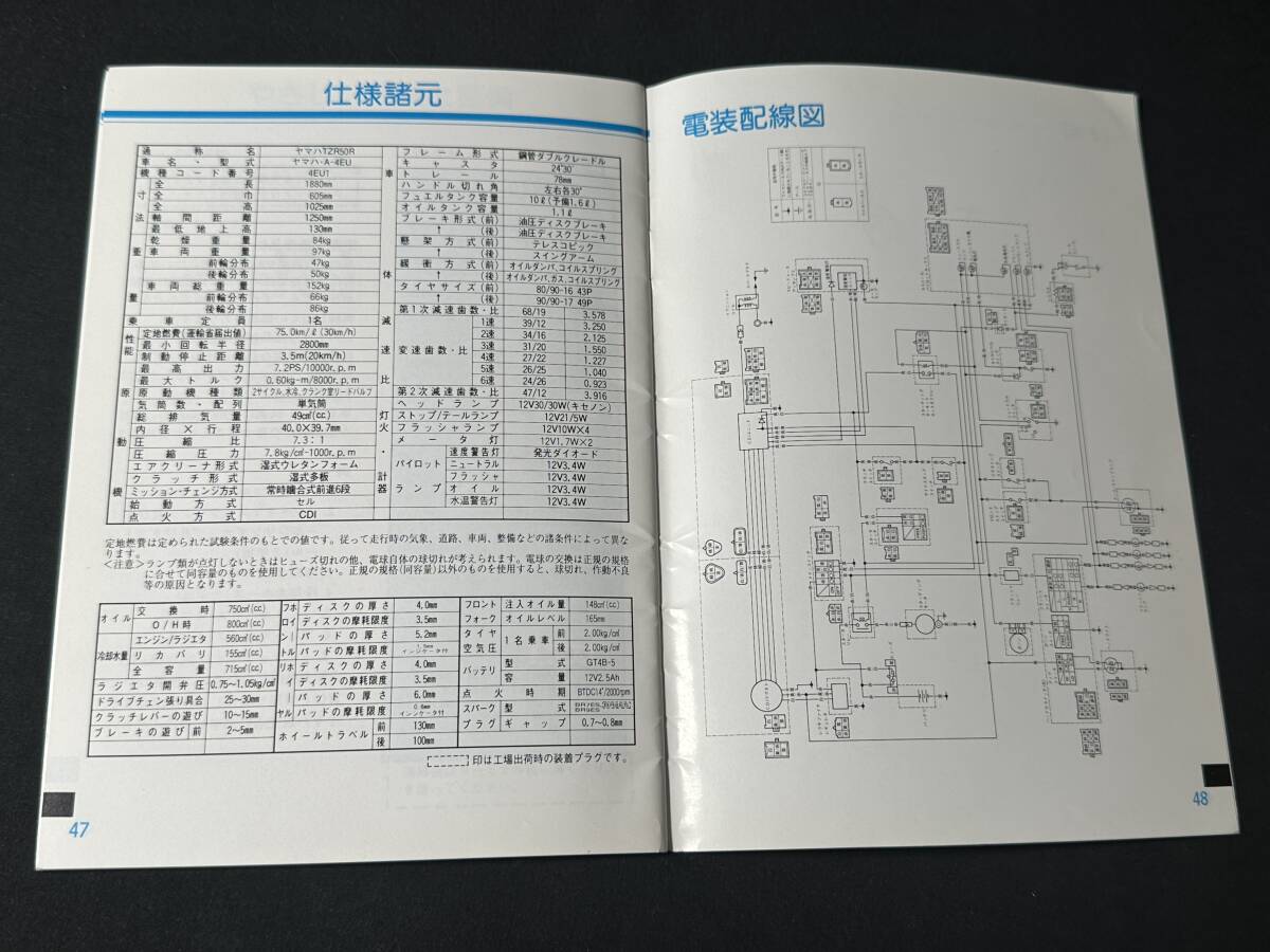 1993年 】ヤマハ TZR50R 4EU型 取扱説明書 / オーナーズマニュアル