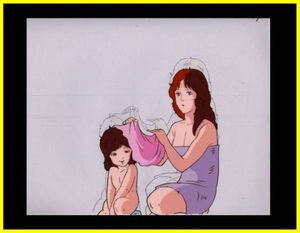 セル画○ヲ0蒼天の拳の武論尊 原哲夫 北斗の拳裸の美女と幼女(北斗の拳