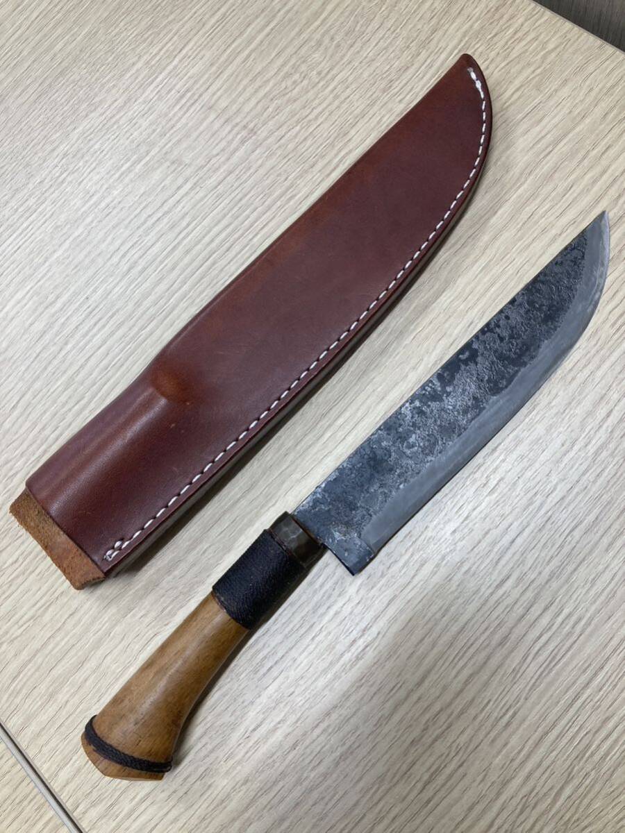 新見 松水 作 備中 手打ち 鍛冶 全長31.5cm 刃19cm 新見松水 AS 19