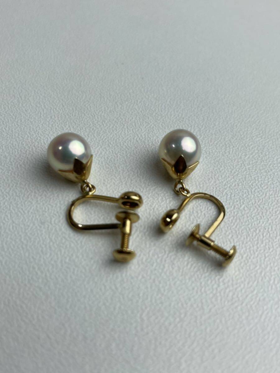 田崎真珠 k18 イヤリング TASAKI 約2,4g パール約7mm 箱付き k18刻印