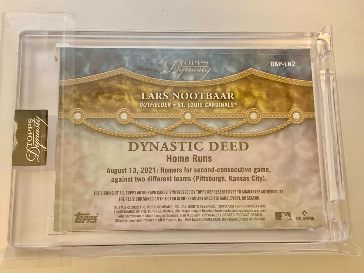lars nootbaar ヌートバー topps dynasty 2022 RC auto 直筆サイン 10