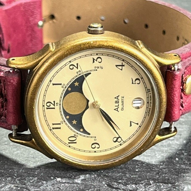 美品 SEIKO セイコー ALBA アルバ V338-6020 腕時計 クォーツ ゴールド