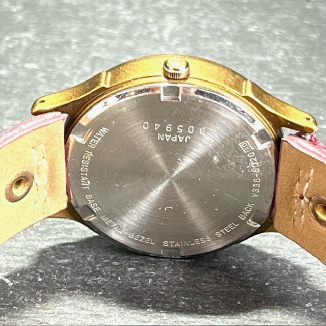 美品 SEIKO セイコー ALBA アルバ V338-6020 腕時計 クォーツ ゴールド
