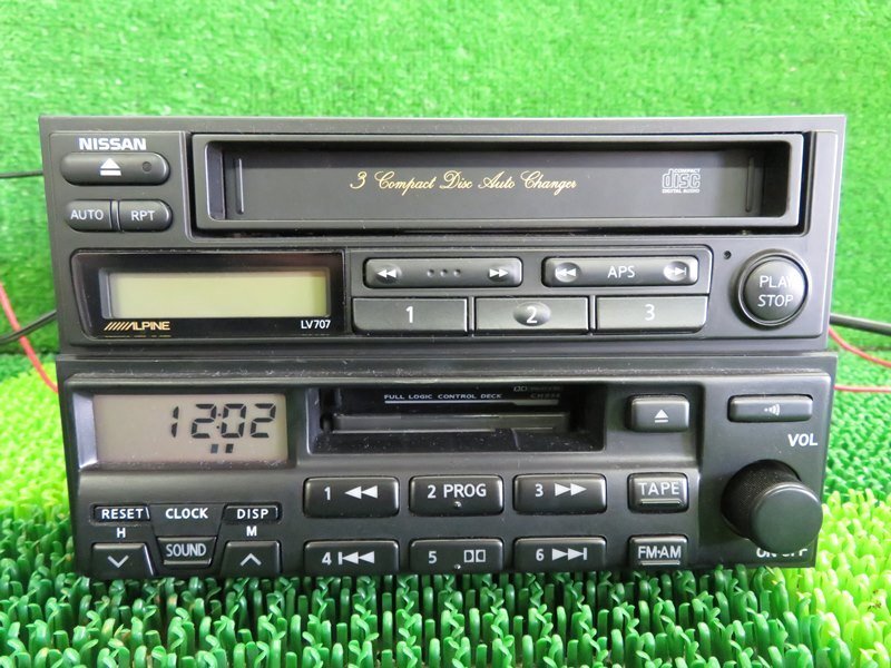 赤字超特価，正規品 psi 日産 PP-9997M 1DINサイズ カセットプレーヤー 日産純正オプション アルパイン LV707 3連奏CDチェンジャー オマケ付き(テープデッキ)｜売買されたオークション情報、yahooの商品情報をアーカイ テープデッキ