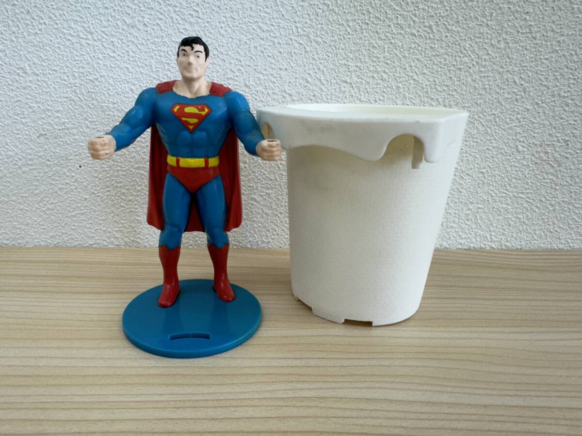 80s バーガーキング スーパーマン プラスチックカップ フィギュア Burger King SUPERMAN plastic cup with Figure_1