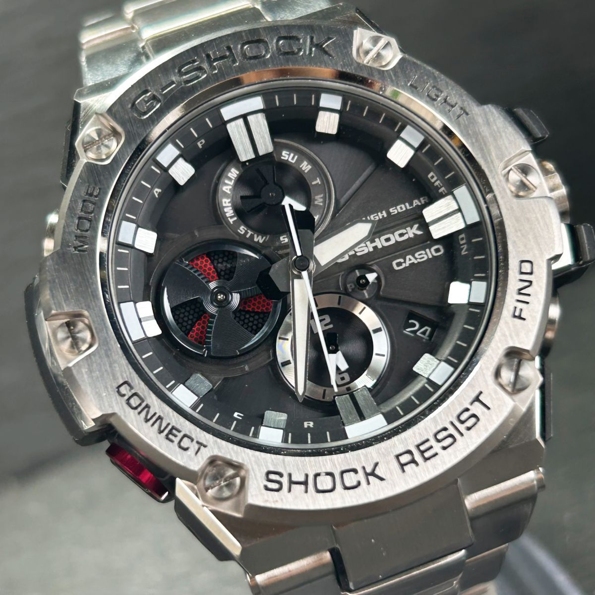 美品 CASIO カシオ G-SHOCK ジーショック G-STEEL GST-B100D-1AJF 腕時計 タフソーラー アナログ メンズ Bluetooth 多機能 動作確認済み_1