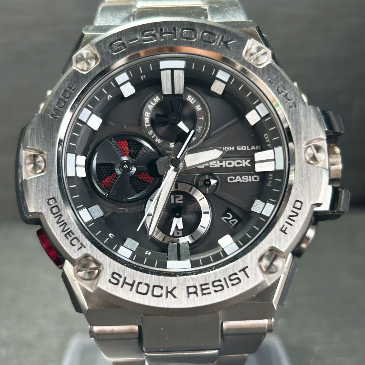 美品 CASIO カシオ G-SHOCK ジーショック G-STEEL GST-B100D-1AJF 腕時計 タフソーラー アナログ メンズ Bluetooth 多機能 動作確認済み_3