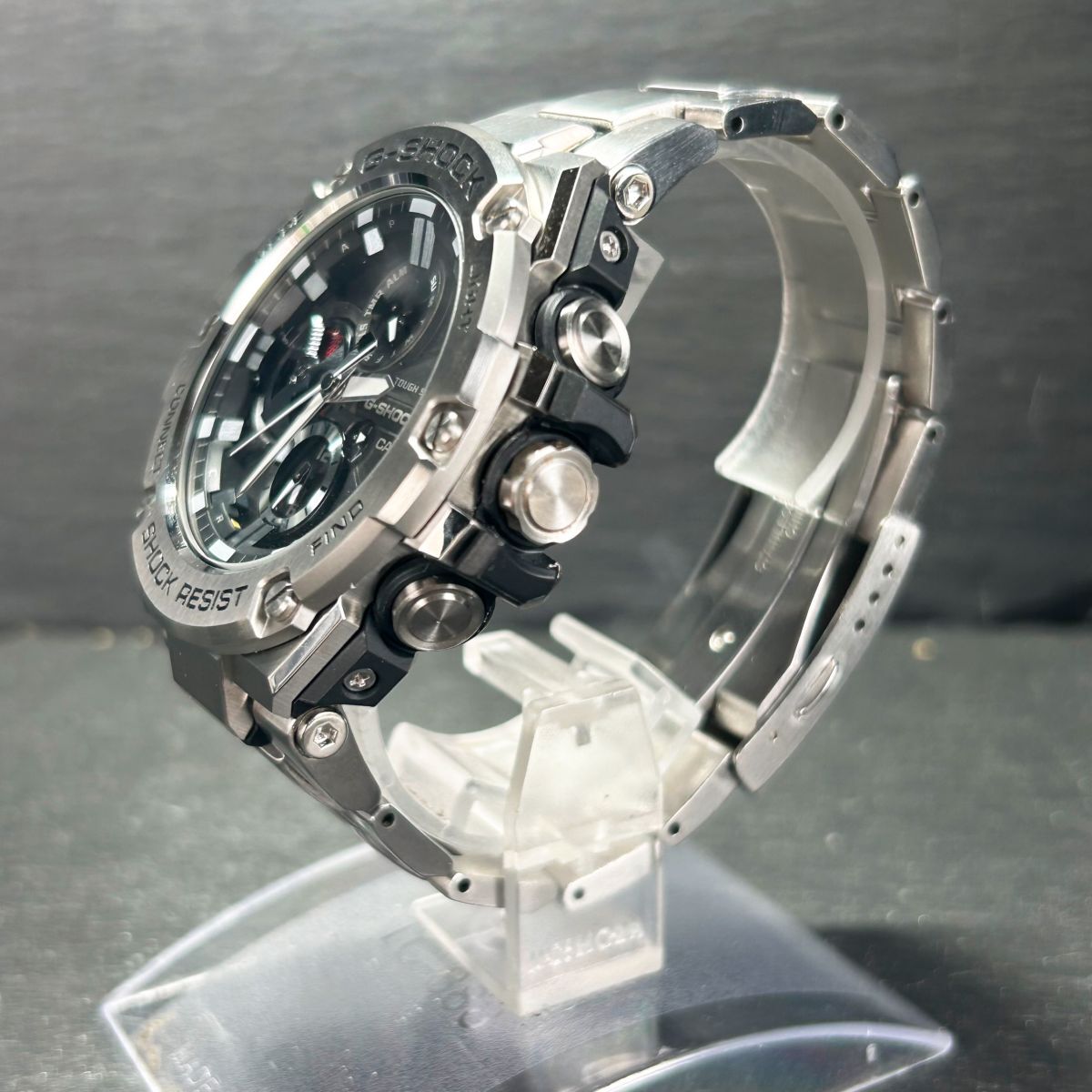 美品 CASIO カシオ G-SHOCK ジーショック G-STEEL GST-B100D-1AJF 腕時計 タフソーラー アナログ メンズ Bluetooth 多機能 動作確認済み_4