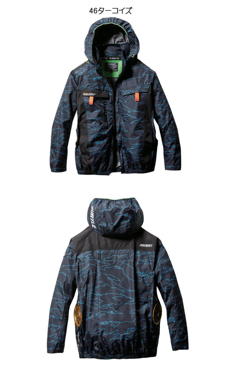 作業服 バートル エアークラフト フ―ディ 長袖ブルゾン(服のみ) AC2021 XXLサイズ 14ミルスグリーン_5