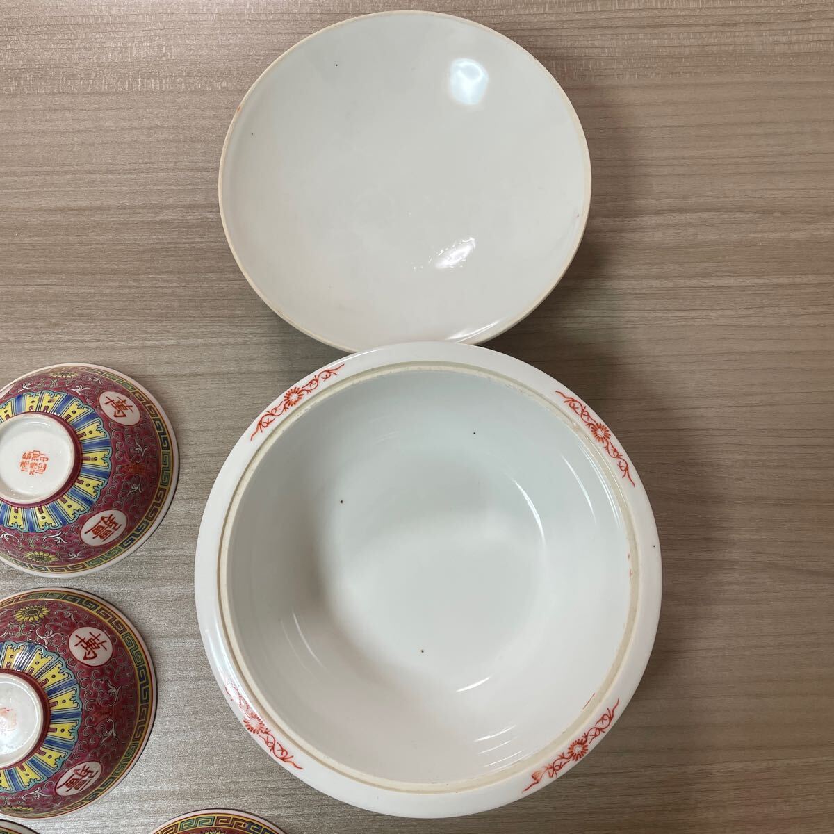 中国 陶器 食器 景徳鎮 江西 小皿 茶碗 レンゲ 大鉢 アンティーク