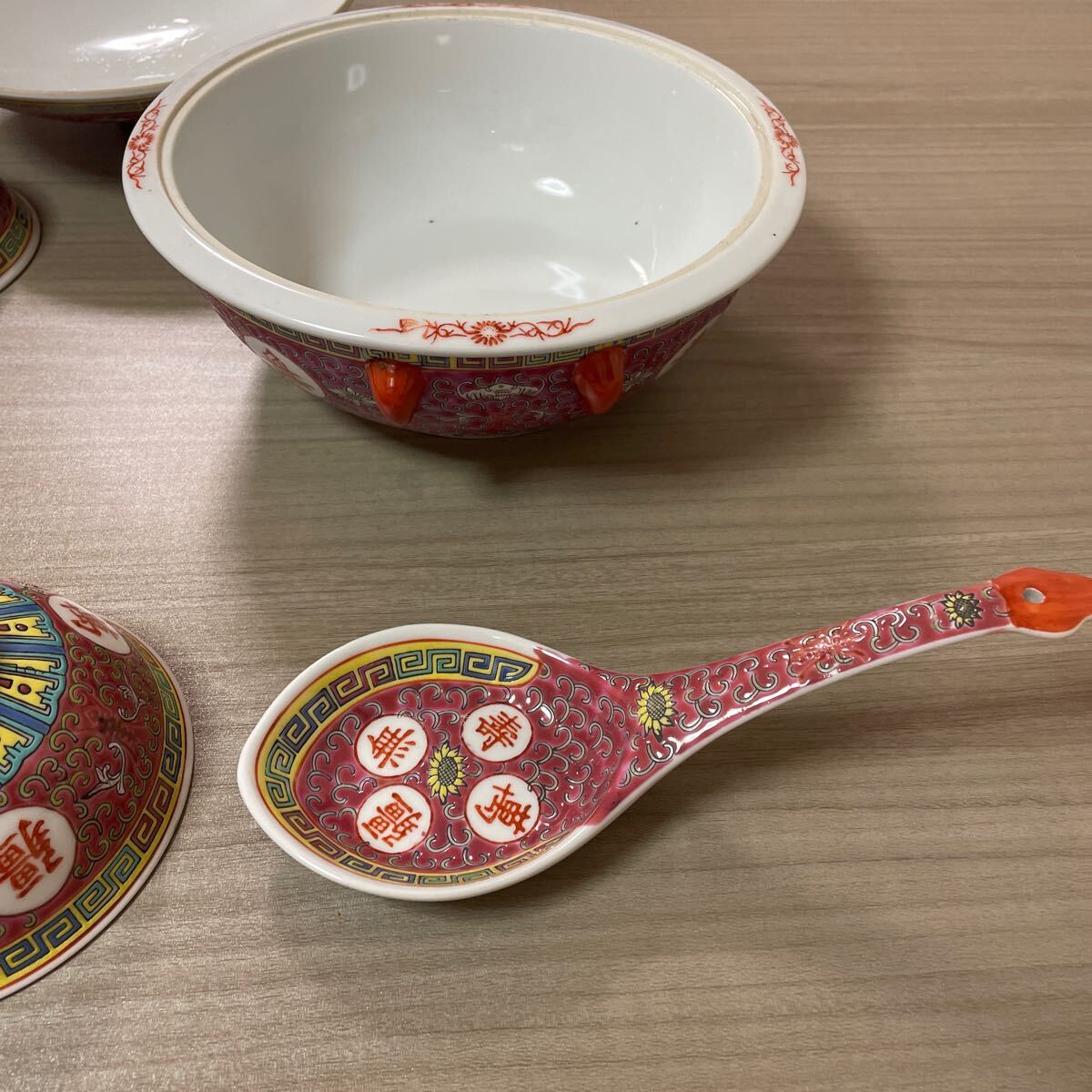 中国 陶器 食器 景徳鎮 江西 小皿 茶碗 レンゲ 大鉢 アンティーク