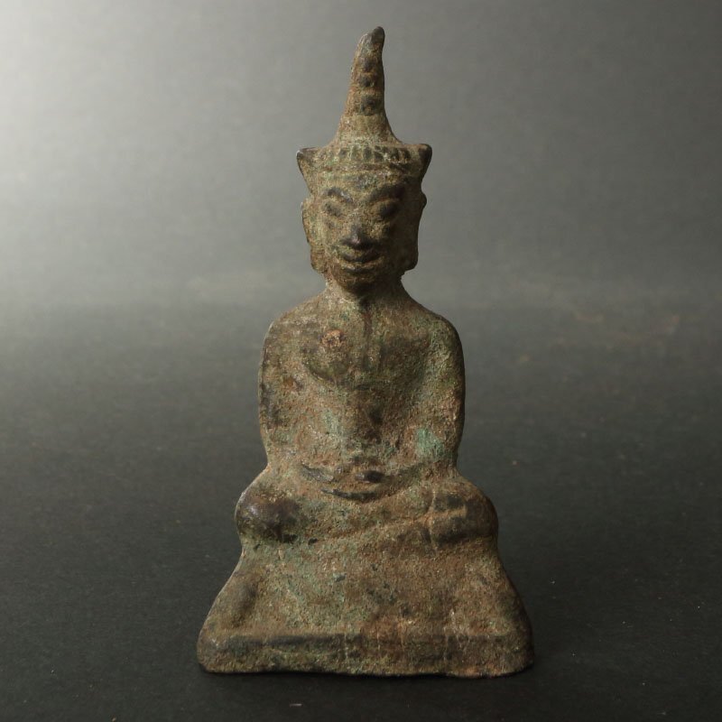 深和】17世紀～18世紀、アユタヤ王朝◇宝冠仏坐像（仏教美術 東洋古