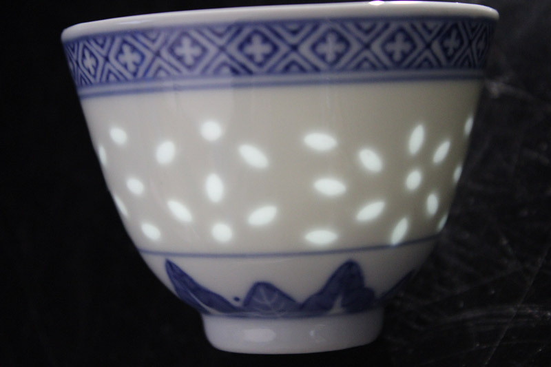 中国茶器「蛍手景徳鎮 玩玉款 煎茶碗5客」景徳鎮 玩玉 蛍手 透かし彫り