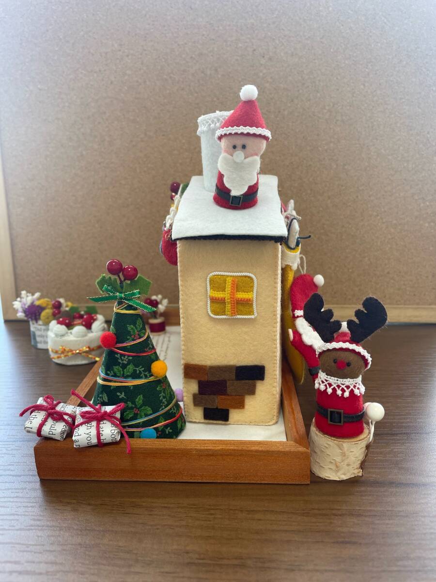 フェルトハンドメイド☆サンタのおうち☆クリスマス☆クリスマスツリー☆えんとつからサンタ☆サンタとトナカイ☆クリスマスケーキ_7