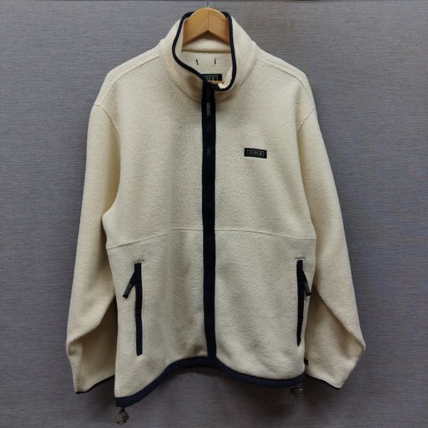 K708 AIGLE エーグル フリース ジャケット アウトドア キャンプ スタンドカラー ロゴ アウター ポリエステル ホワイト サイズ L_1
