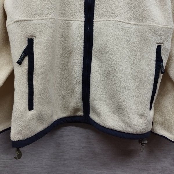 K708 AIGLE エーグル フリース ジャケット アウトドア キャンプ スタンドカラー ロゴ アウター ポリエステル ホワイト サイズ L_5
