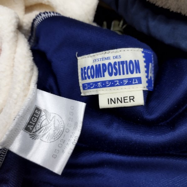 K708 AIGLE エーグル フリース ジャケット アウトドア キャンプ スタンドカラー ロゴ アウター ポリエステル ホワイト サイズ L_7