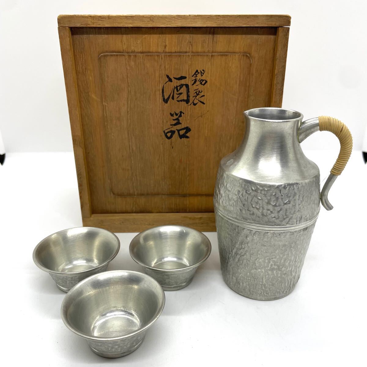 錫徳利酒器セット　錫半製 TM☆錫製 酒器 お猪口 錫半 ちろり 酒器セット 酒器揃 盃 徳利 錫半