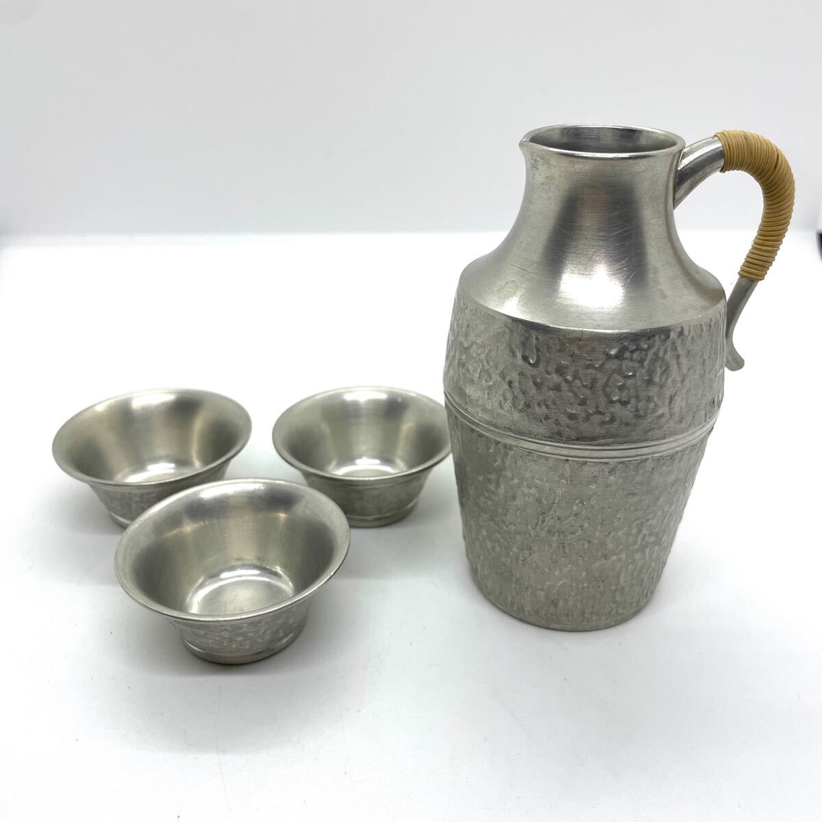 TM☆錫製 酒器 お猪口 錫半 ちろり 酒器セット 酒器揃 盃 徳利 錫半
