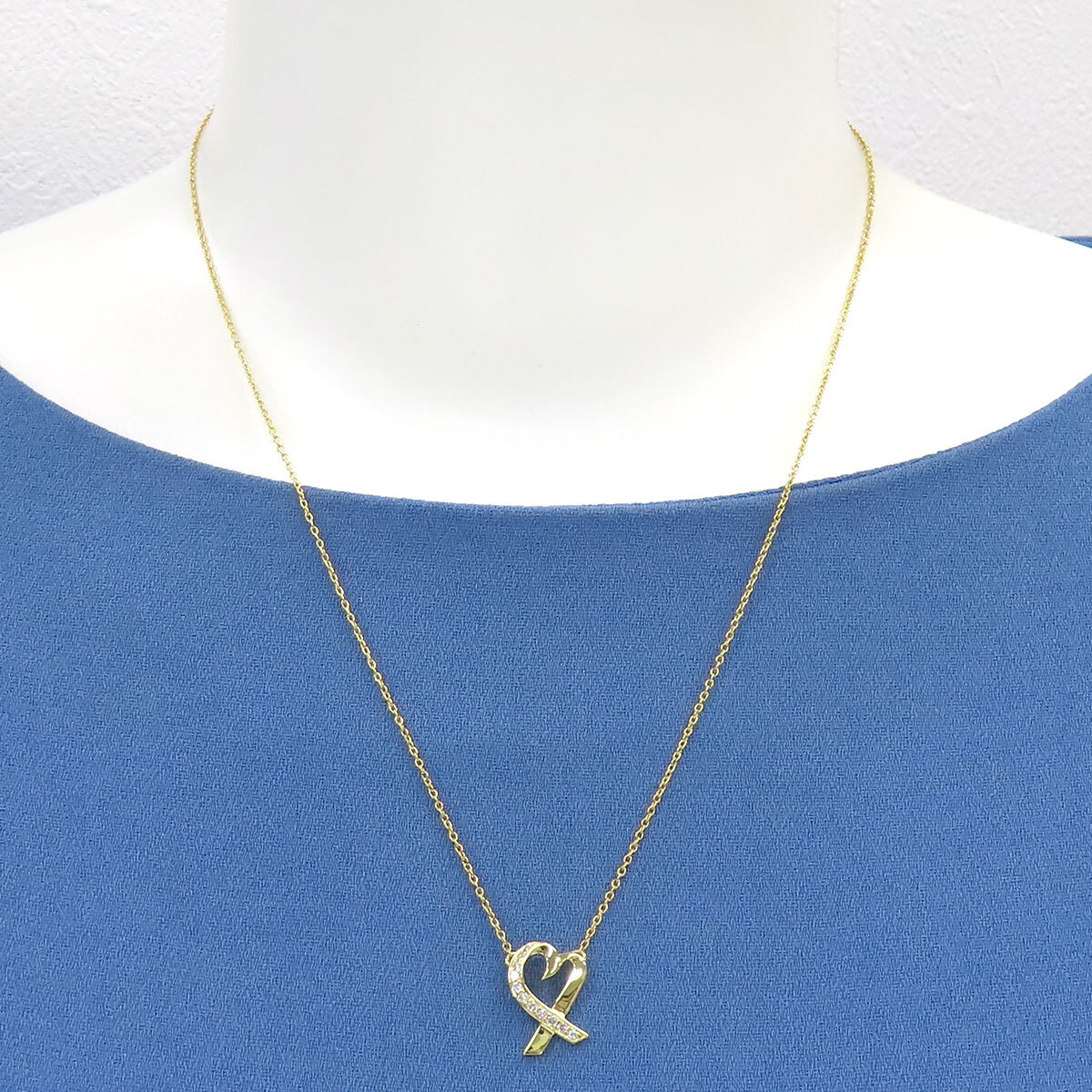 ティファニー ラピングハート ダイヤモンド ネックレス 750 (K18YG) レディース TIFFANY&Co. [美品] 中古 【ジュエリー】_4