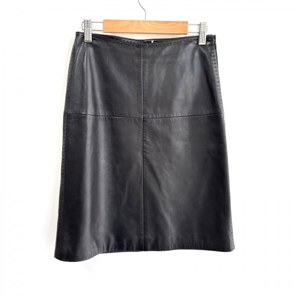 ヒューゴボス HUGOBOSS スカート サイズI38 黒 レディース ラムレザー ボトムス