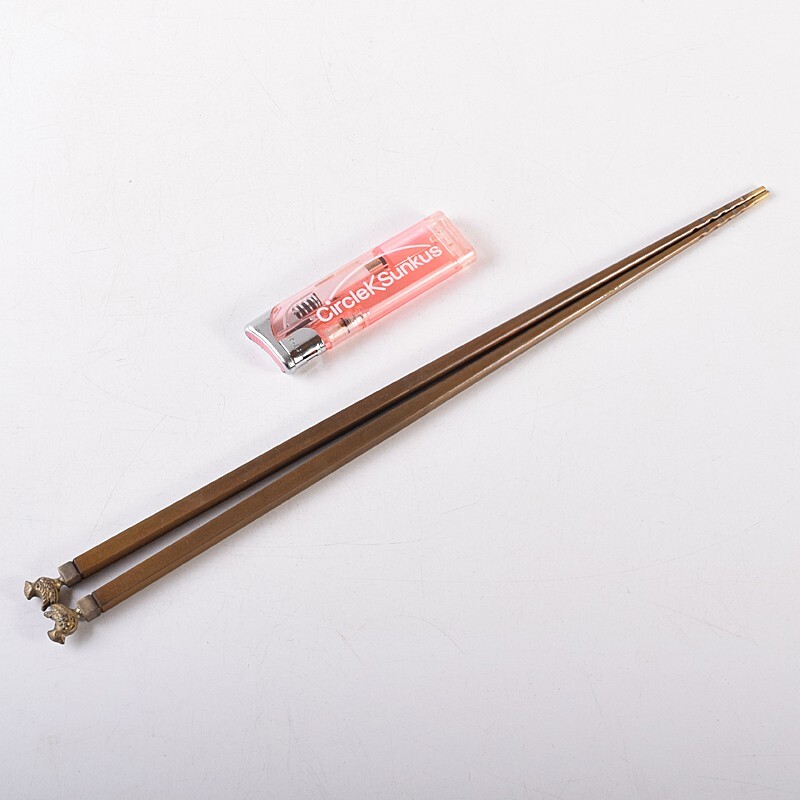 茶道具 銅製 中川浄益造 利休形 鳥頭炉火箸 共箱 VEPU 工芸品 金属工芸