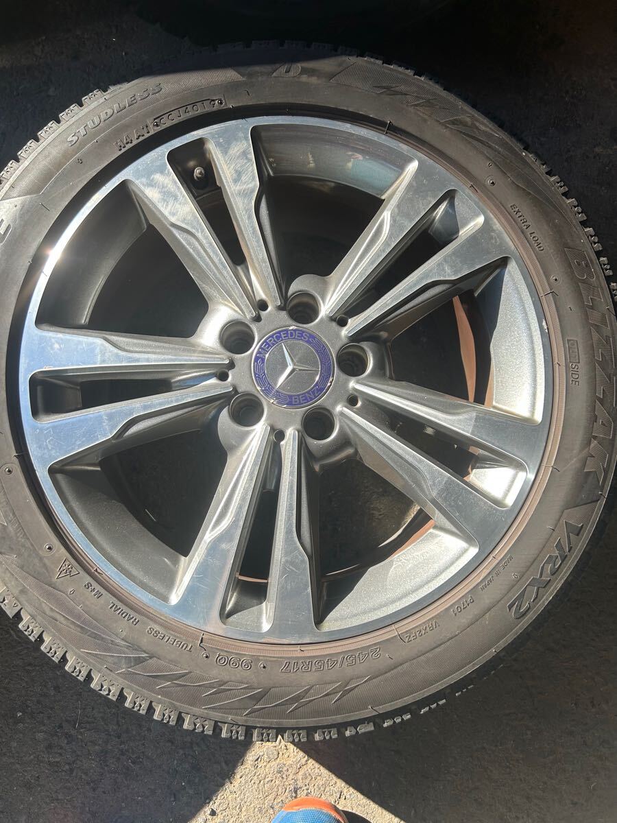 【2019年製】【4本】245/45R17 ベンツ　純正　アルミ　１７×８Ｊ　５穴　１１２　＋４８　ブリヂストン　スタッドレス　ＶＲＸ２　 ベンツ 245&frasl;45R17 純正 MERCEDES-BENZ (メルセデスベンツ) ホイールのみ販売可能