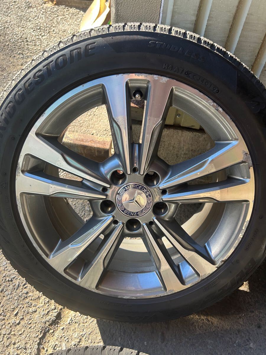 【2019年製】【4本】245/45R17 ベンツ　純正　アルミ　１７×８Ｊ　５穴　１１２　＋４８　ブリヂストン　スタッドレス　ＶＲＸ２　 ベンツ 245&frasl;45R17 純正 MERCEDES-BENZ (メルセデスベンツ) ホイールのみ販売可能