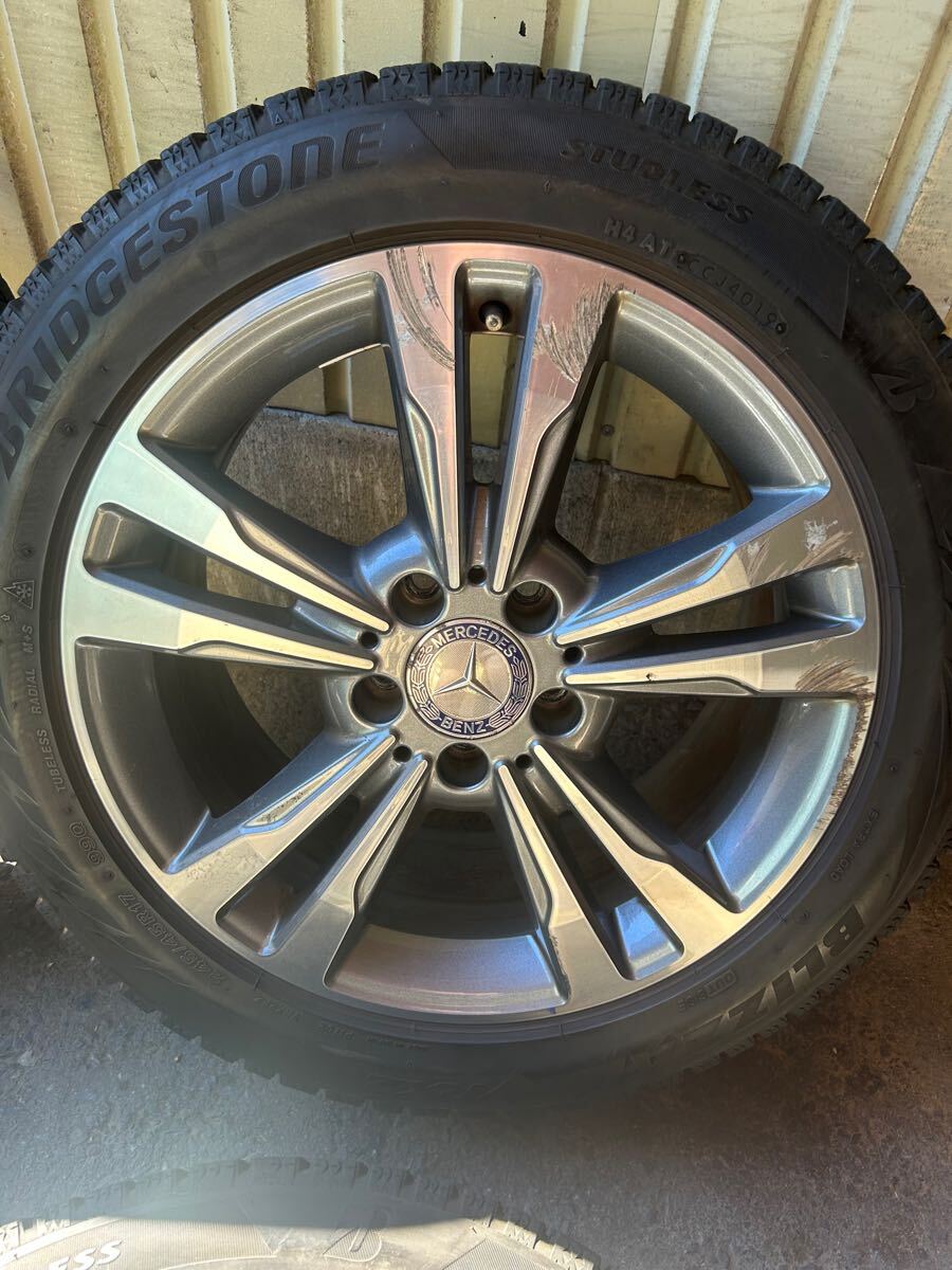 【2019年製】【4本】245/45R17 ベンツ　純正　アルミ　１７×８Ｊ　５穴　１１２　＋４８　ブリヂストン　スタッドレス　ＶＲＸ２　 ベンツ 245&frasl;45R17 純正 MERCEDES-BENZ (メルセデスベンツ) ホイールのみ販売可能