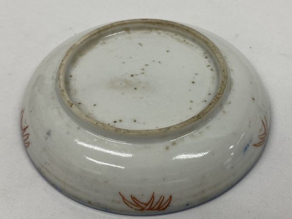 S6406 有田焼風 伊万里焼風 皿 小皿 豆皿 アンティーク 時代物 魚 染付
