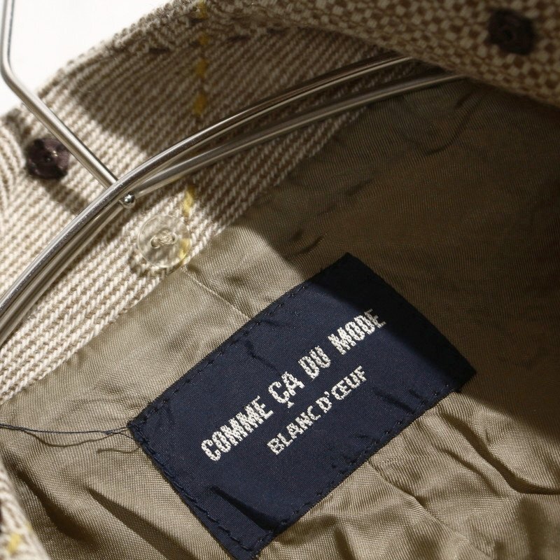 コムサデモード COMME CA DU MODE 抱っこ紐対応 チェック柄 ウール ママコート ウール ロングコート ベージュ 日本製_5