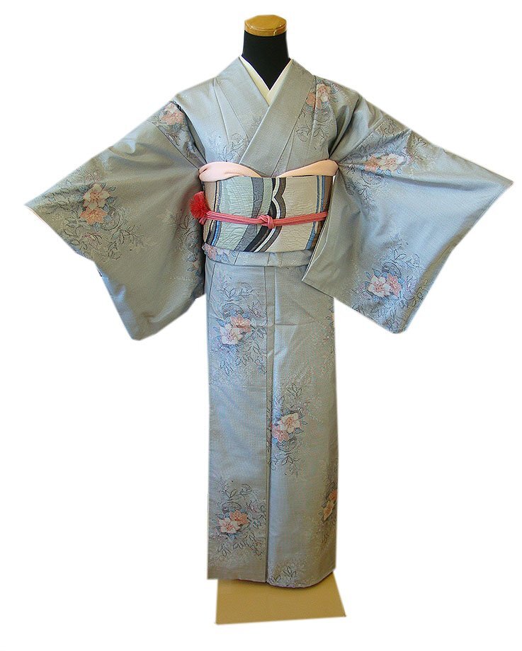 時代屋 裄65.2cm 本場 大島紬 紬袋帯 帯揚げ 帯〆 4点 セット 特横