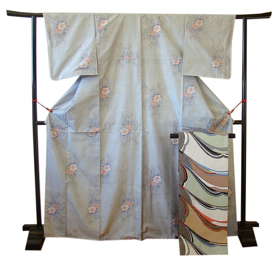 時代屋 裄65.2cm 本場 大島紬 紬袋帯 帯揚げ 帯〆 4点 セット 特横