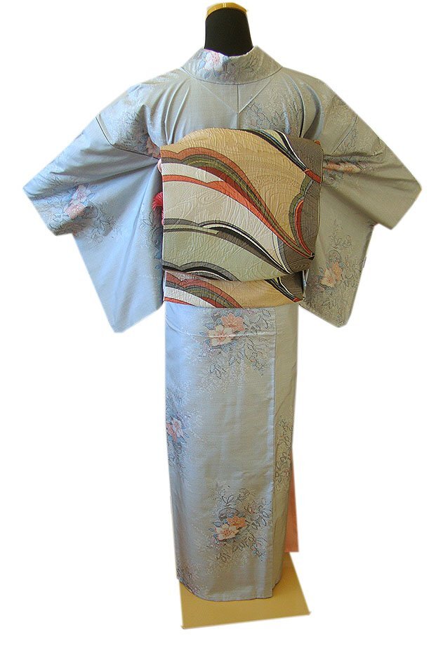 時代屋 裄65.2cm 本場 大島紬 紬袋帯 帯揚げ 帯〆 4点 セット 特横