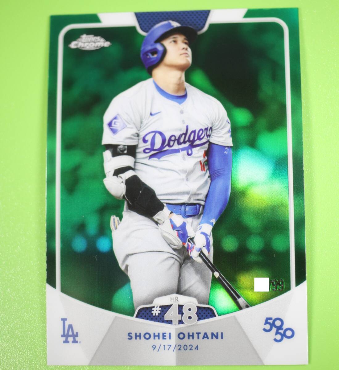 2024 Topps 大谷翔平 50/50 【99シリグリーン】HR#48 Shohei Ohtani 50