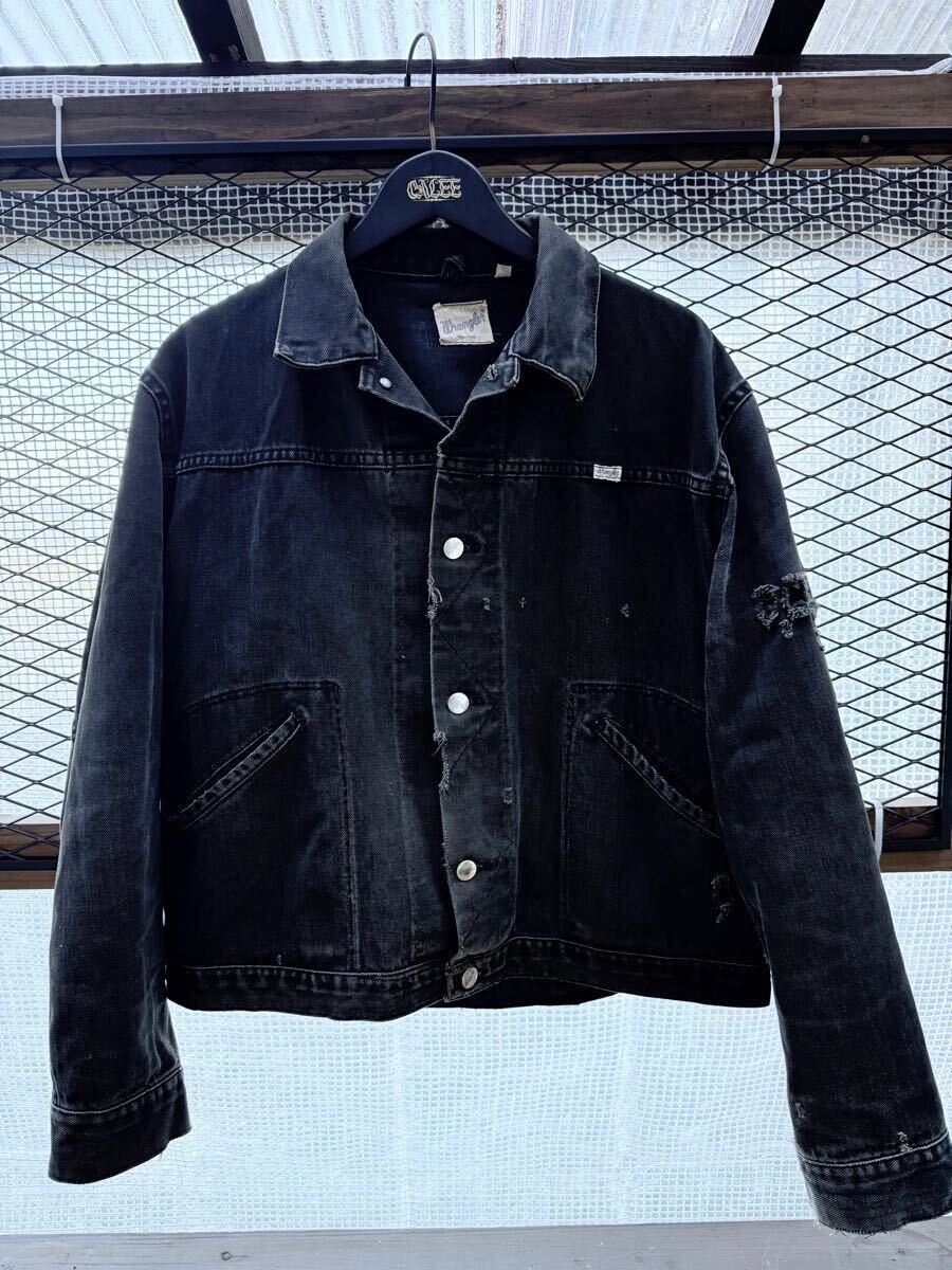 ラングラー vintage デニムジャケット ブラック DENIM USA製 44 XL