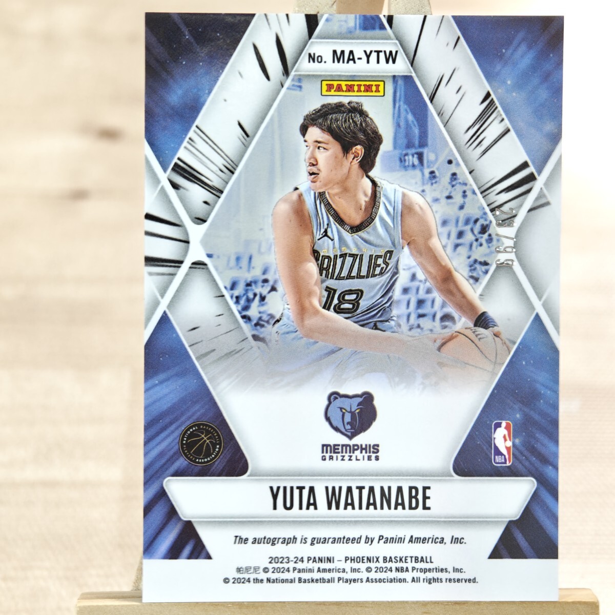 99枚限定 渡邊雄太 2023-24 Panini Phoenix Mythical Yuta Watanabe Auto 23/99 直筆サインカード メンフィス・グリズリーズ_2