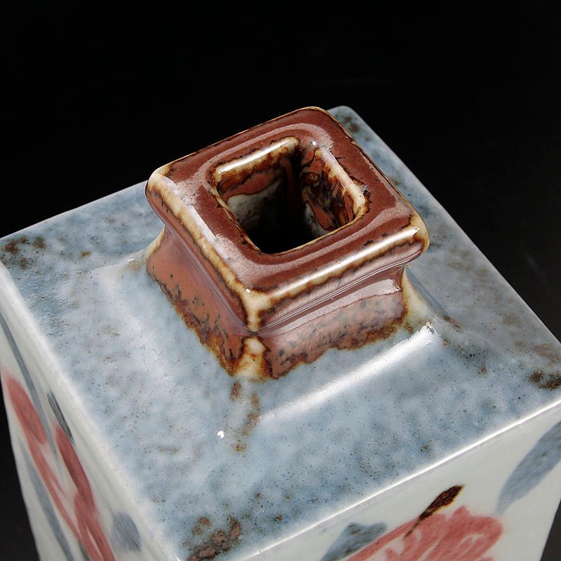 古美味】河井透 花紋方壷 茶道具 保証品 gLD3 【公式通販】 古美味】河井透 花紋方壷 茶道具 保証品 gLD3 【公式通販】