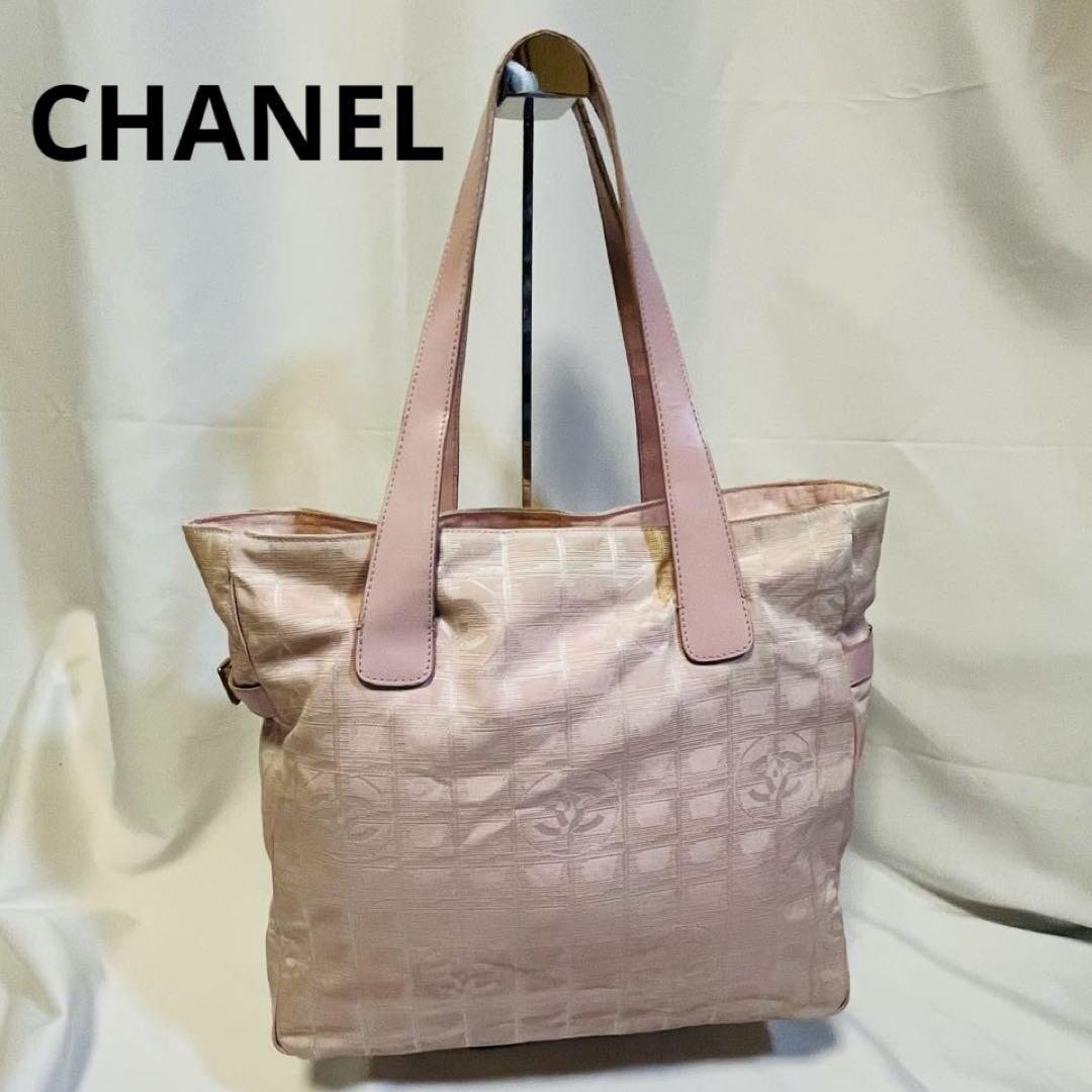 美品 CHANEL ピンク チェック柄 トートバッグ 保存袋付き