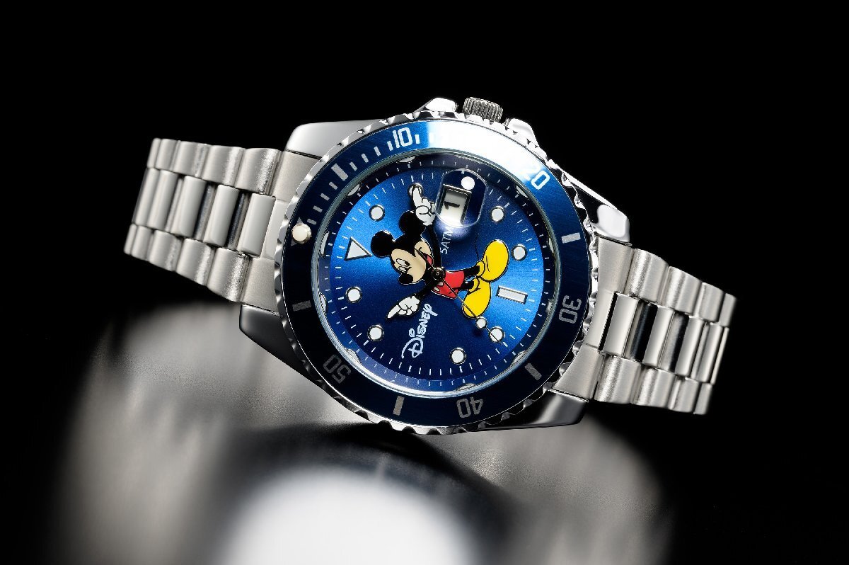 1円～ 1スタ aiko愛用アナザーヘブン×Disney限定/MICKEYミッキーマウス別注コラボ時計ミッキーブルーBLUE5気圧絶版新品逆輸入_2