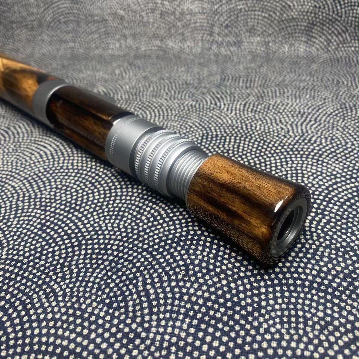 ★日本黒柿★ 貴重な材料　トリガータイプ　ボロンハンドル　ベイトグリップ　天然木 トラウト用lure M18 ☆ 貴重な材料 日本黒柿 材料 銘木 チタンシルバー金具