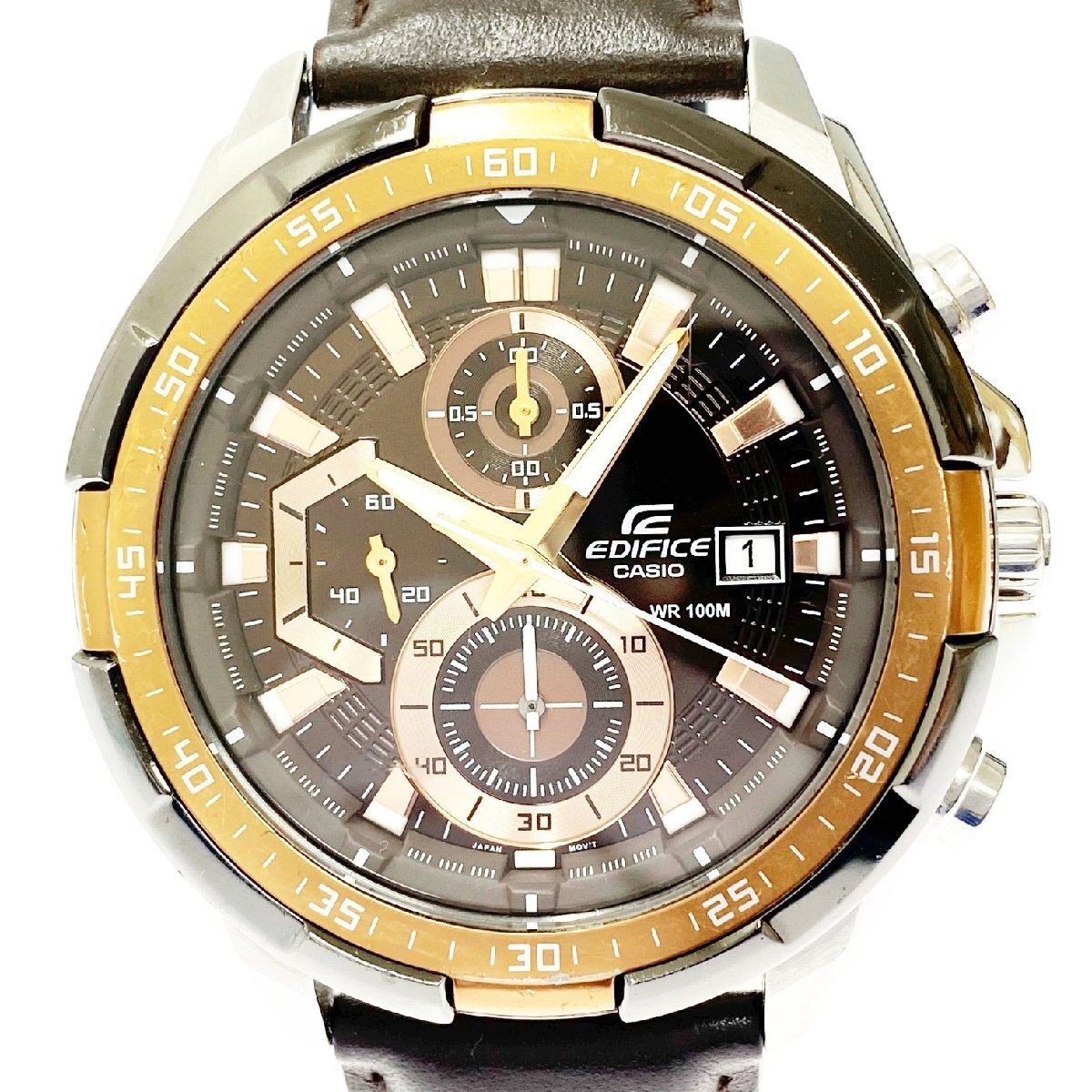 1円スタート】CASIO カシオ EFR-539L EDIFICE エディフィス クロノ 