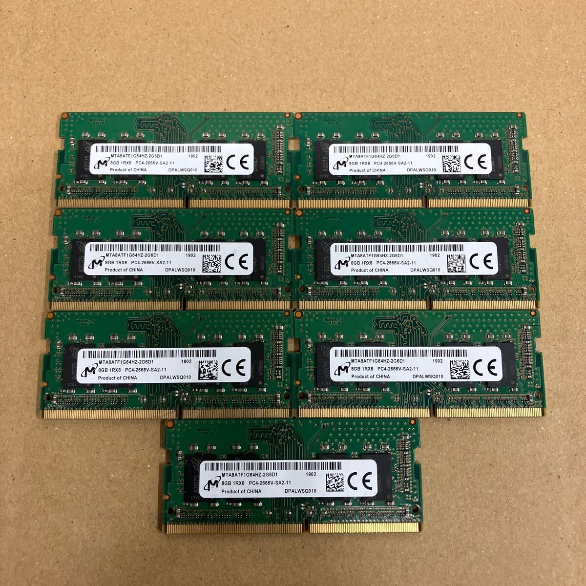 PCパーツ Micron 8GB DDR4 1Rx8 PC4-2666V-SA2 MTA8ATF1G64HZ-2G6D1 So