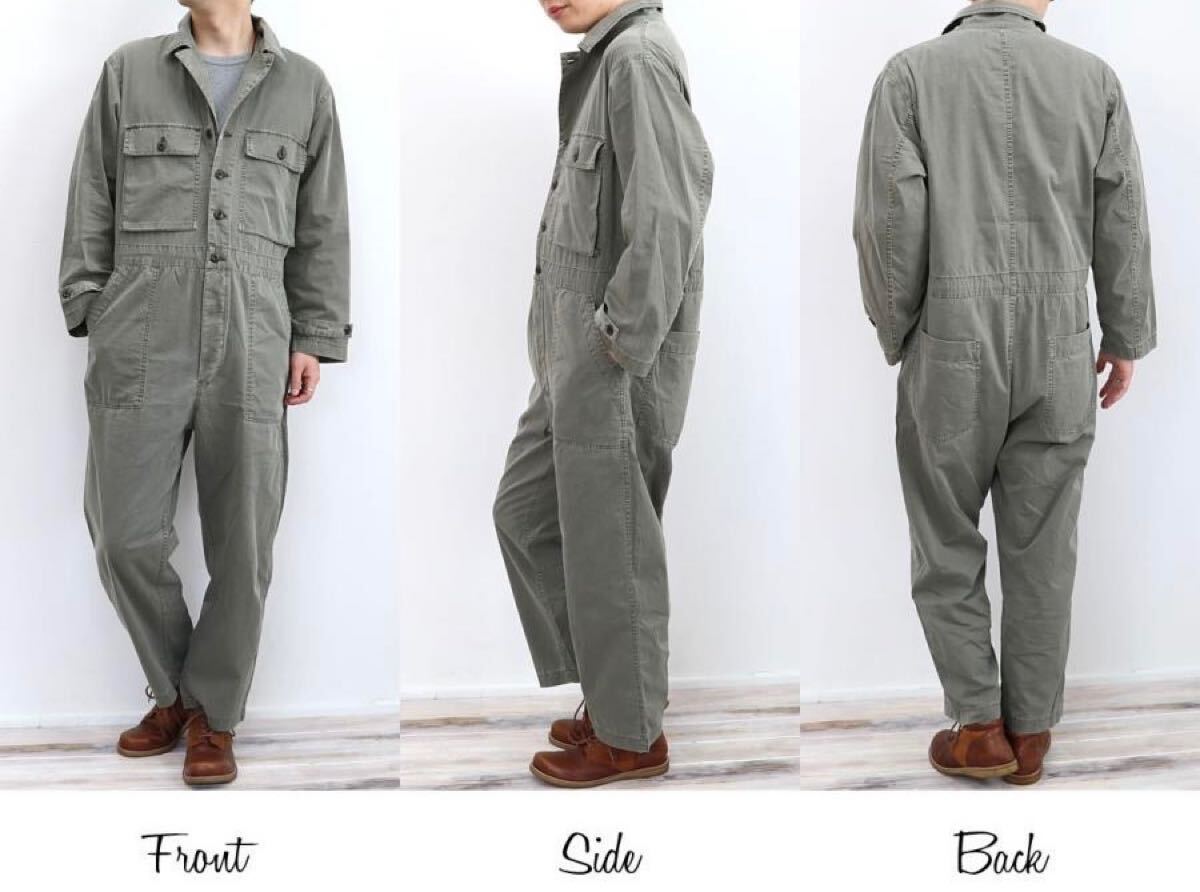 JOHNBULL ジョンブル オーバーダイオールインワン サイズM KHAKI 顔料 